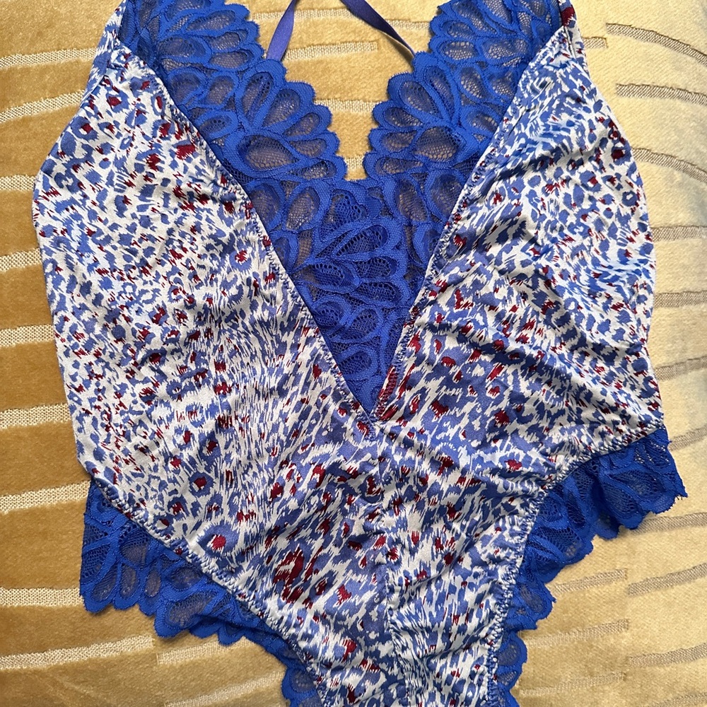 Savage Fenty Blue Lace Bodysuit/ Teddy Size Small (NWT)
